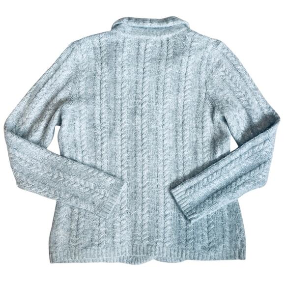 Kenar Women’s Sz XL Gray Angora Cardigan Sweater Cable Knit Button Front - Picture 7 of 12